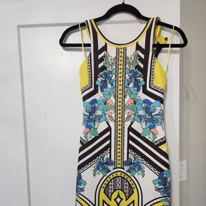 PEACHPUFF Floral & Striped Dress Size Small